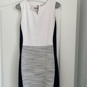 Tri colored lined Tahari work dress
